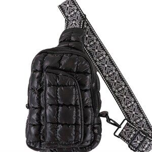 Puff Sling Bag - Black - by Simply Southern NWT